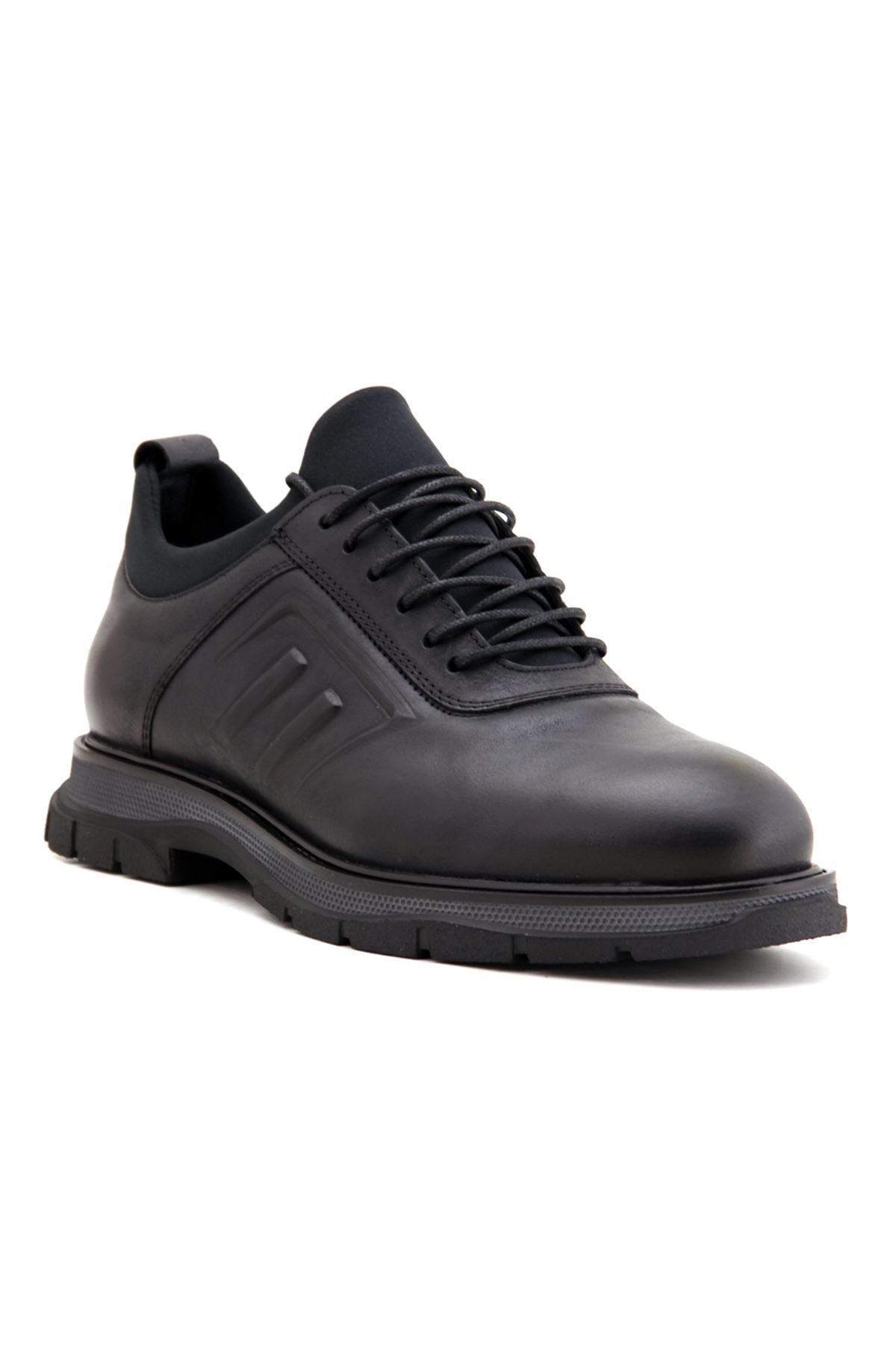 3815 Genuine Leather Casual Men's Shoes-Black - MALLTURK