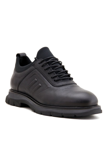 3815 Genuine Leather Casual Men's Shoes-Black - MALLTURK