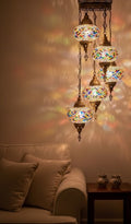 Turkish Mosaic Chandelier – 5 Globe