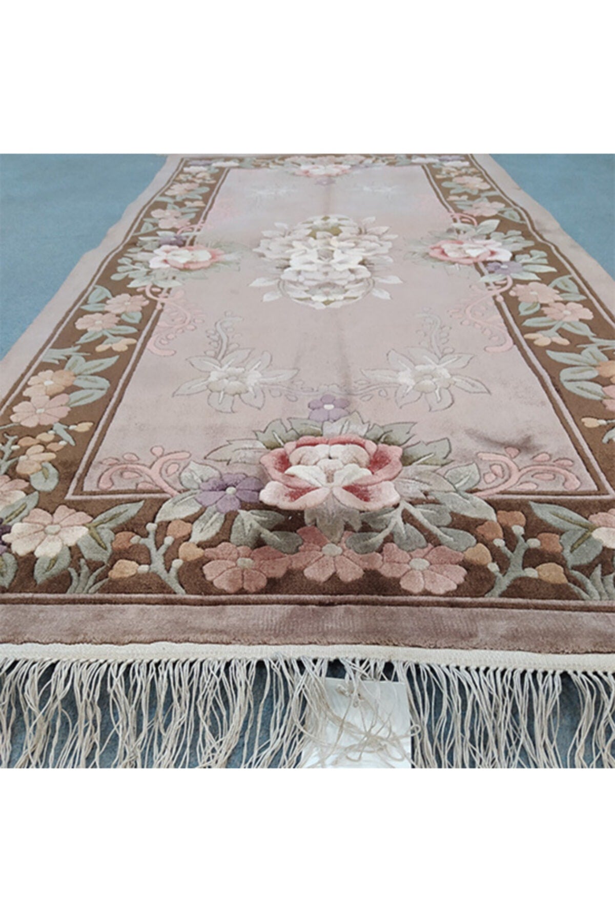 FT Halicilik Silk Blend Chinese Embossed Hand-Woven Rug - MALLTURK