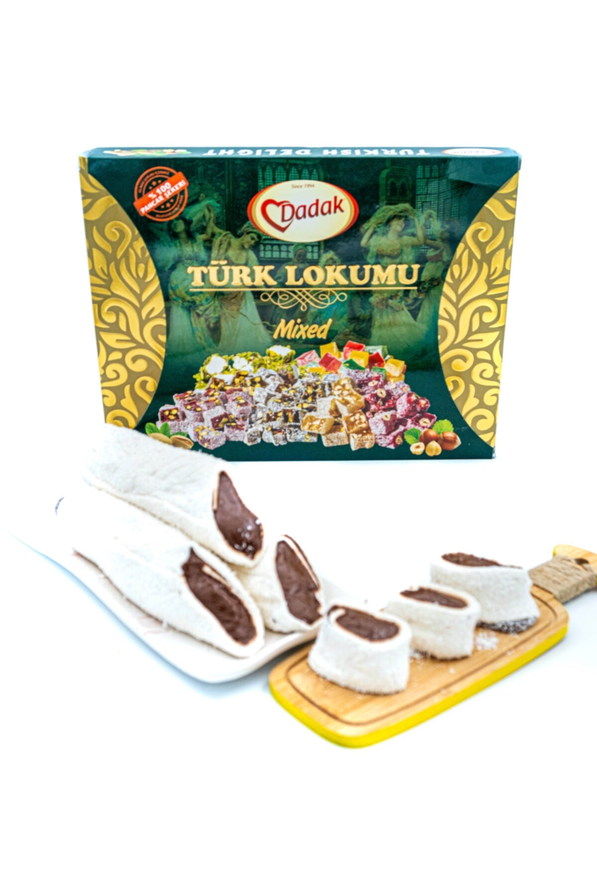 Dadak Turkish Delight and kuruyemis Coconut Coated Chocolate Filled Turkish Delight 500 g - MALLTURK