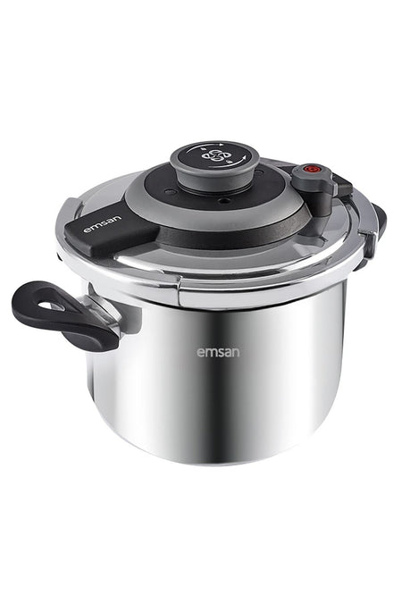Emsan Vera Pressure Cooker, 6 Liters, Black - MALLTURK