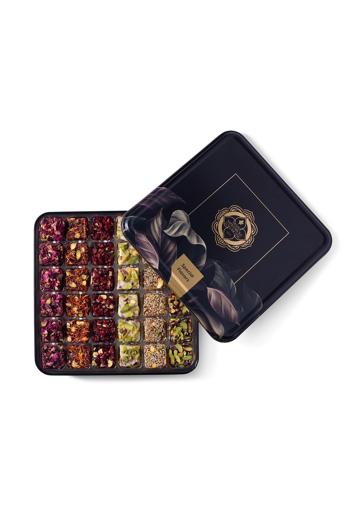 MESHUR safranbolu lokumcusu metal kutuda Assorted fitil Turkish Delight 600 g - MALLTURK