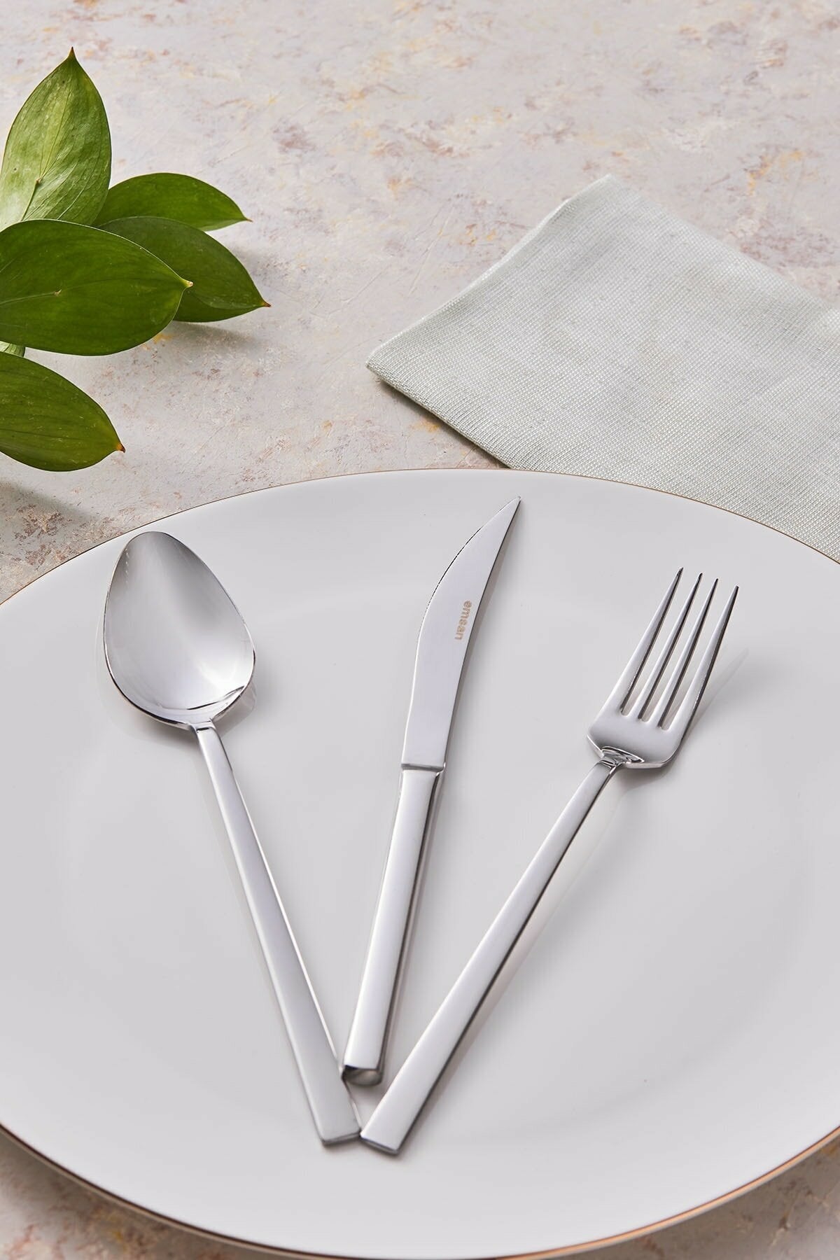 Emsan talia 60 Piece 12 Place Setting Boxed Flatware Set - MALLTURK