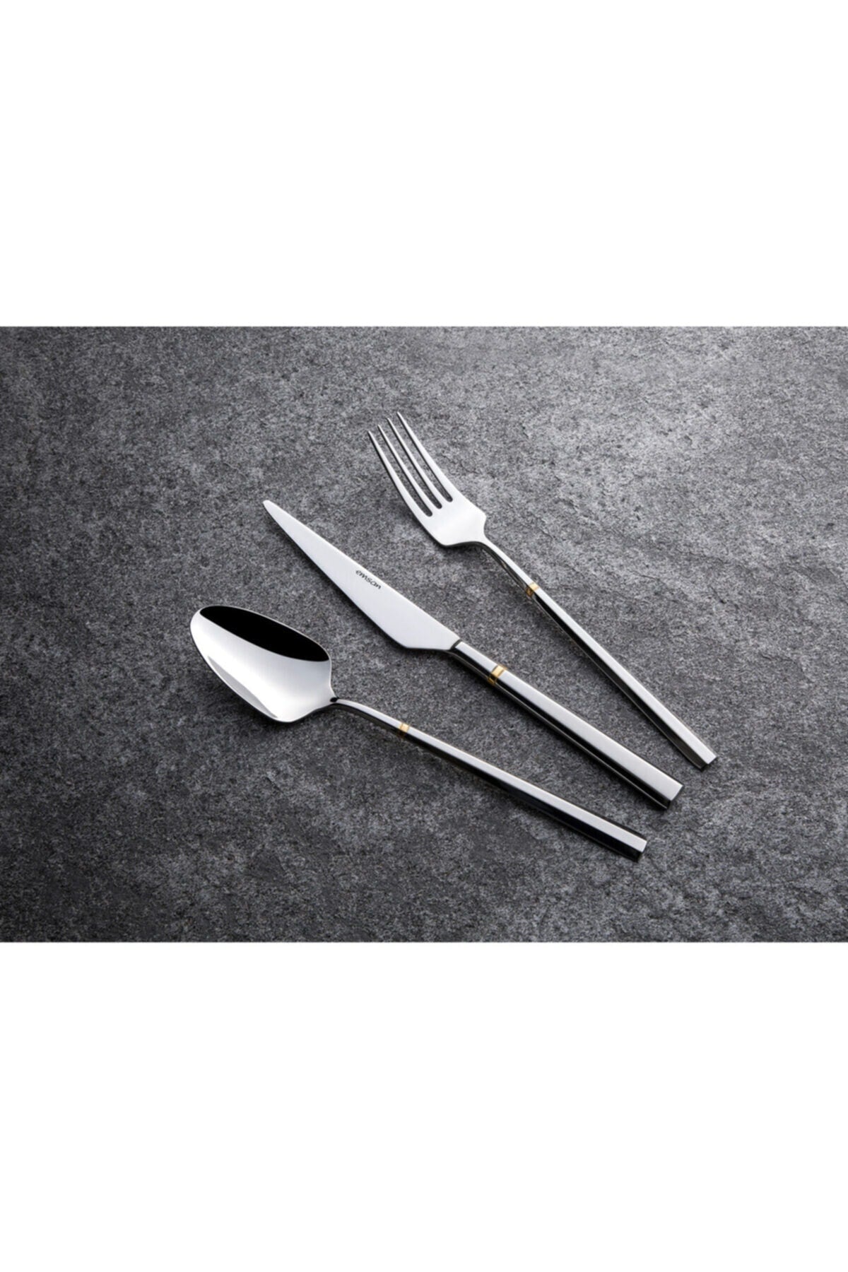 Emsan prime penta gold 84 12 Place Setting Piece Flatware Set luks Boxed - MALLTURK