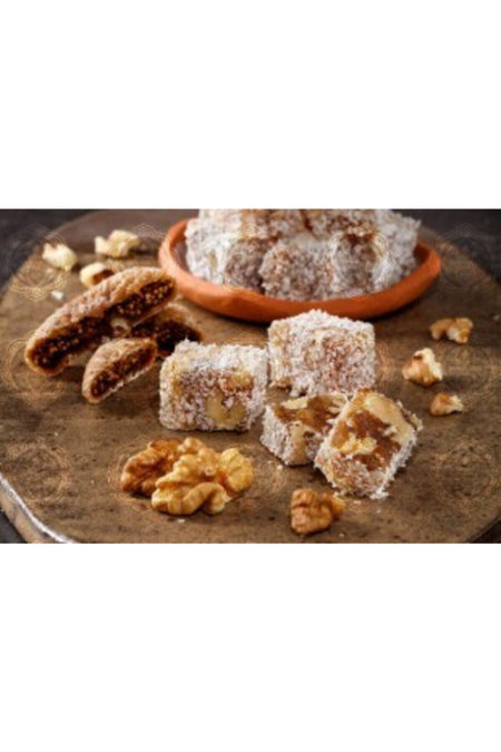 MESHUR safranbolu lokumcusu Coconut incirli Walnut Turkish Delight 1 kg - MALLTURK
