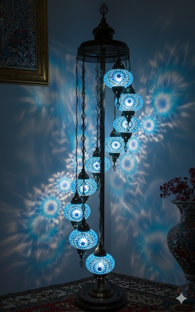 Turkish Mosaic Floor Lamp – 9 Globe - MALLTURK