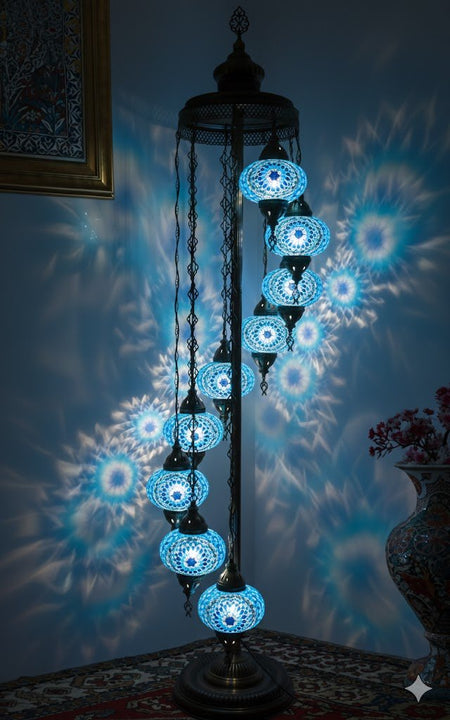 Turkish Mosaic Floor Lamp – 9 Globe - MALLTURK