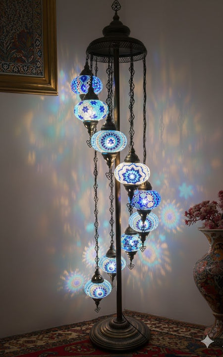 Turkish Mosaic Floor Lamp – 9 Globe - MALLTURK