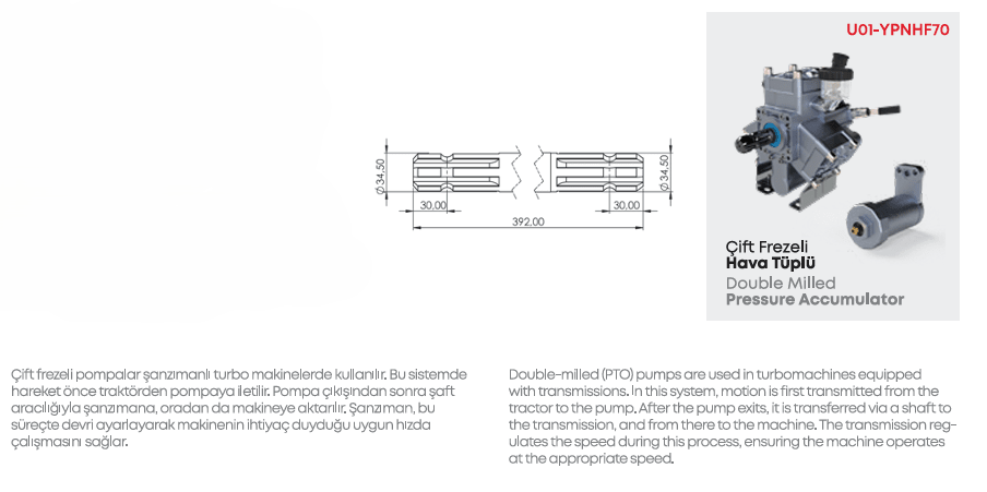 YPNHF70 Double Milled Pressure Accumulator - MALLTURK
