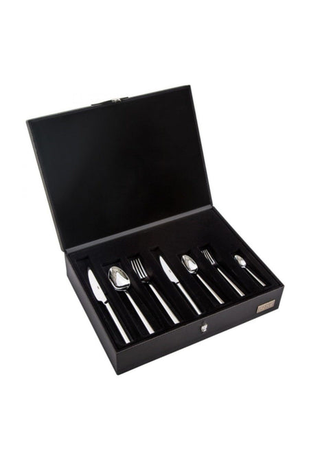 Nehir dalyan 24 ayar tam Plain Gold Plated 89 Piece deri Boxed Flatware Set - MALLTURK