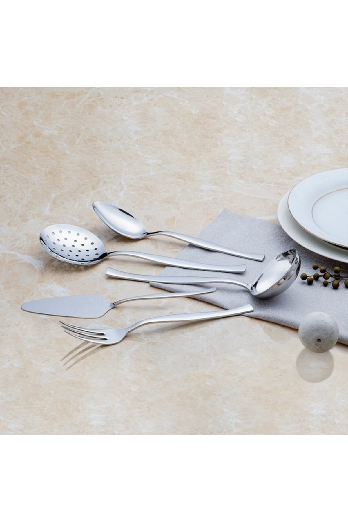 Nehir zarif Flatware Set Set deri cantali 89 Piece - MALLTURK