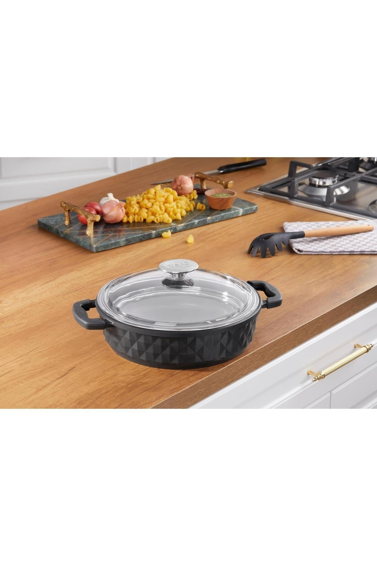 Tac Bella Glass Lid Cast Shallow Pot