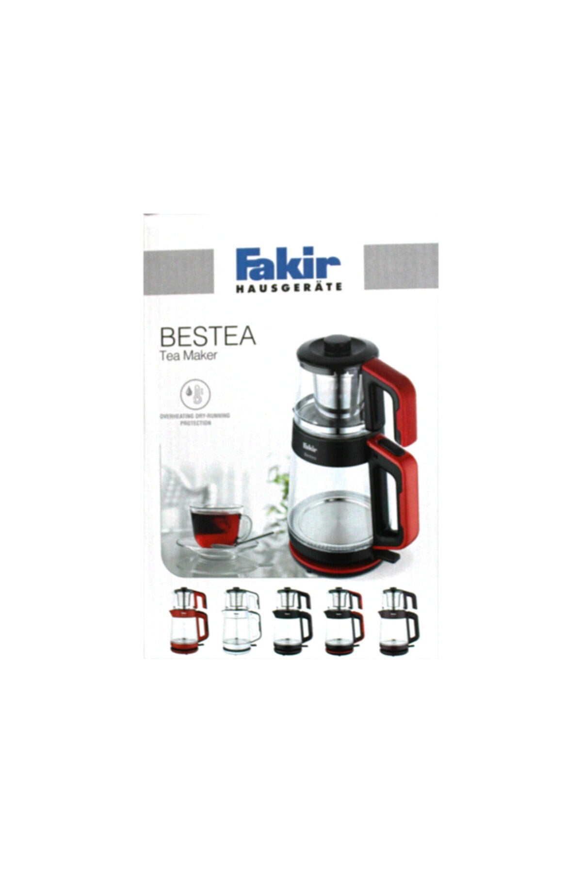 Fakir Black Red Bestea 1900 W Glass Tea Maker - MALLTURK