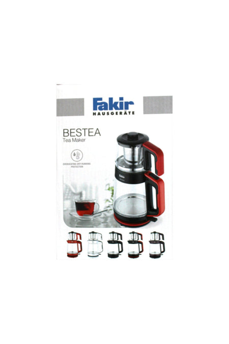 Fakir Black Red Bestea 1900 W Glass Tea Maker - MALLTURK