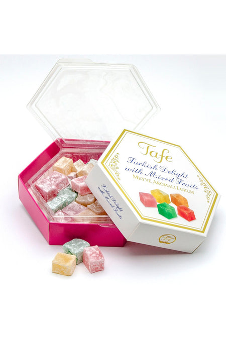 TAFE Turkish Delight 3 lu Pack Pistachio Hazelnut and Assorted Fruit Flavored altigen kutu - MALLTURK