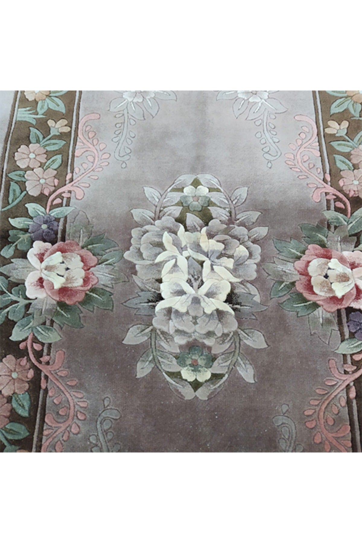 FT Halicilik Silk Blend Chinese Embossed Hand-Woven Rug - MALLTURK