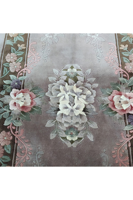 FT Halicilik Silk Blend Chinese Embossed Hand-Woven Rug - MALLTURK