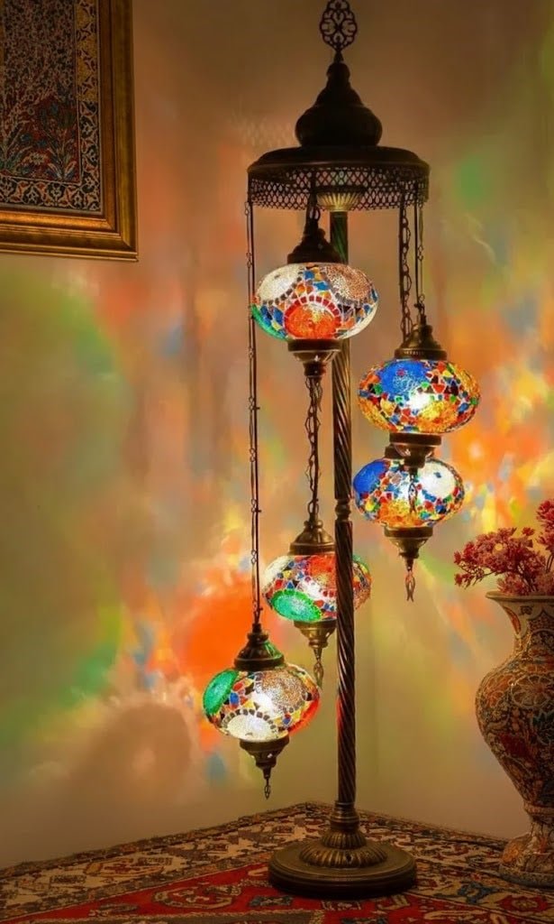 Turkish Mosaic Floor Lamp – 5 Globe - MALLTURK