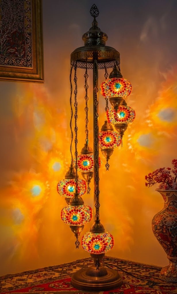 Turkish Mosaic Floor Lamp – 7 Globe - MALLTURK
