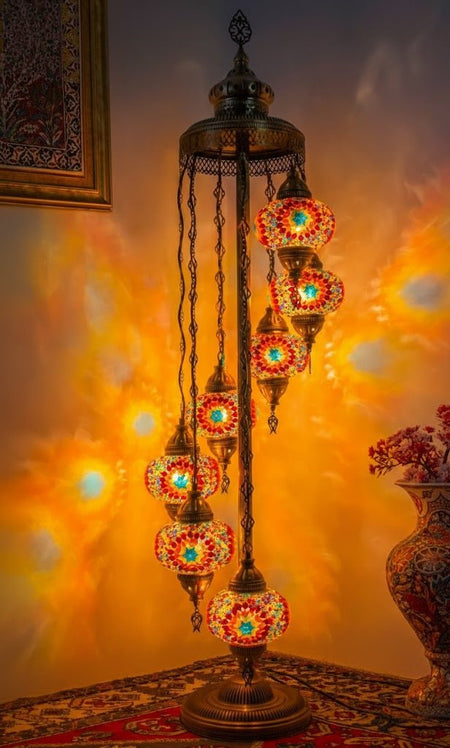 Turkish Mosaic Floor Lamp – 7 Globe - MALLTURK