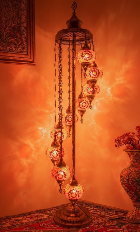 Turkish Mosaic Floor Lamp – 9 Globe - MALLTURK