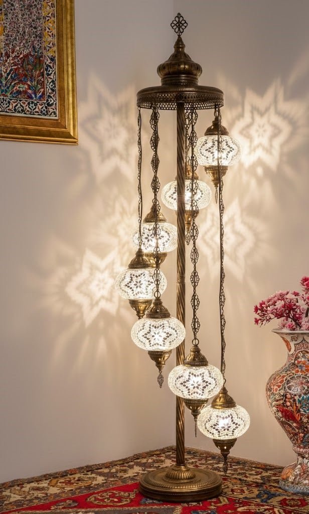 Turkish Mosaic Floor Lamp – 7 Globe - MALLTURK