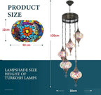 Turkish Mosaic Chandelier – 5 Globe