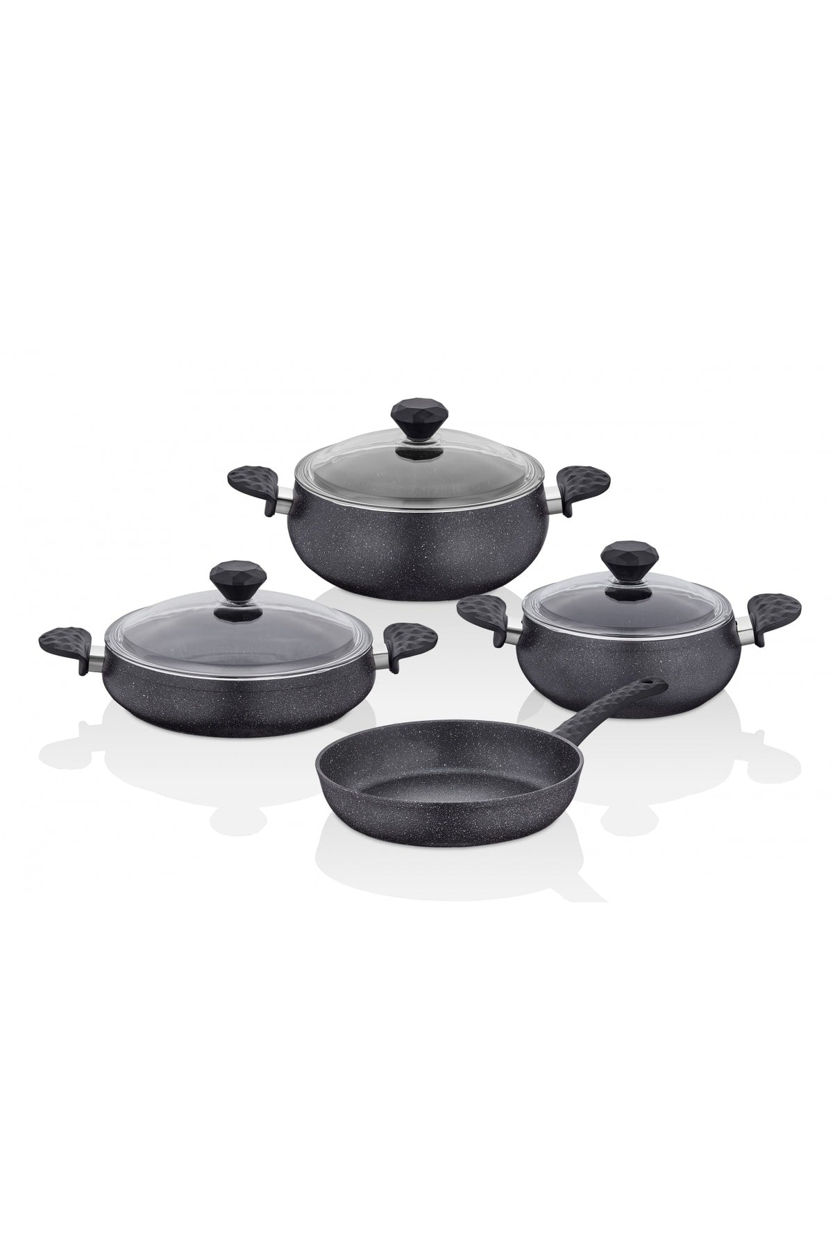 Tac Stone Tombik 7 Piece Cookware Set Uzay Grisi - MALLTURK