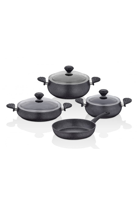 Tac Stone Tombik 7 Piece Cookware Set Uzay Grisi - MALLTURK