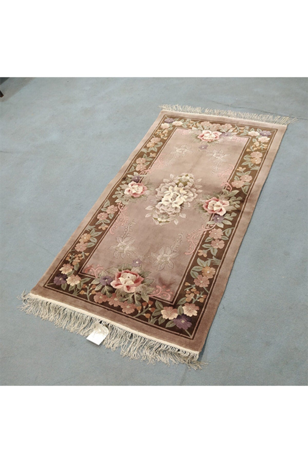 FT Halicilik Silk Blend Chinese Embossed Hand-Woven Rug - MALLTURK