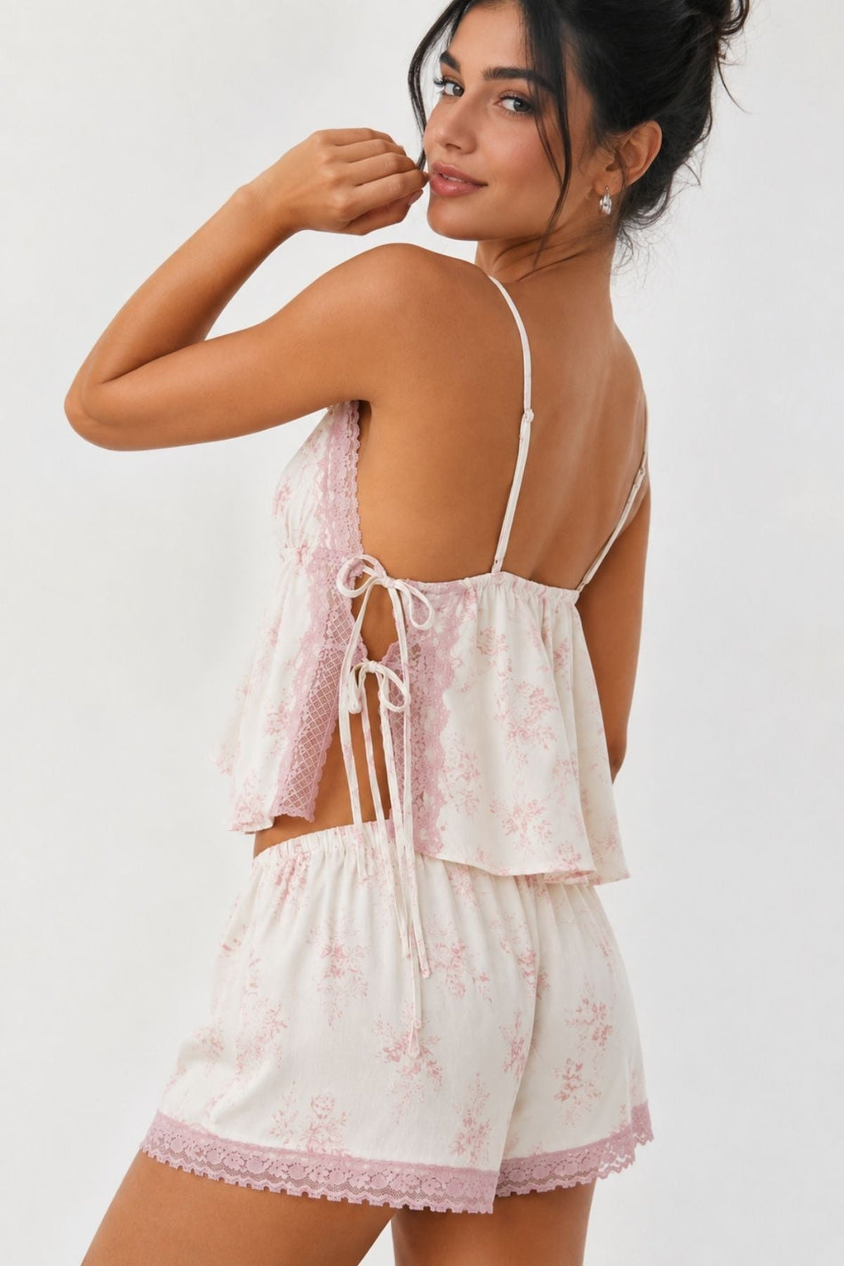 6 Piece Viscose Woven Floral Bridal Homewear Set - MALLTURK