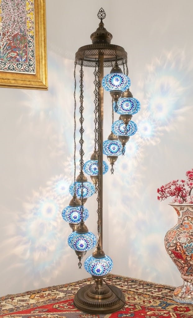 Turkish Mosaic Floor Lamp – 9 Globe - MALLTURK