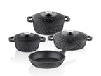 TAC Carabella 7-Piece Cast Iron Cookware Set Black