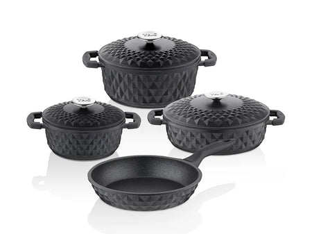 TAC Carabella 7-Piece Cast Iron Cookware Set Black - MALLTURK