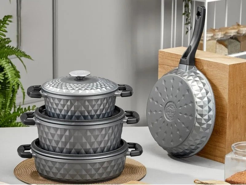 TAC Carabella 7-Piece Cast Iron Cookware Set, Gray