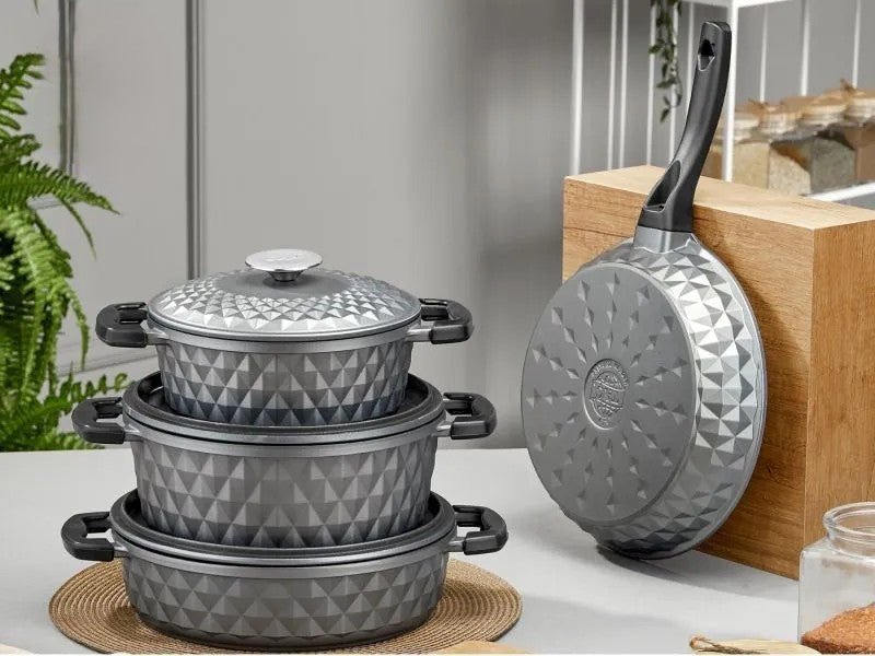 TAC Carabella 7-Piece Cast Iron Cookware Set, Gray - MALLTURK