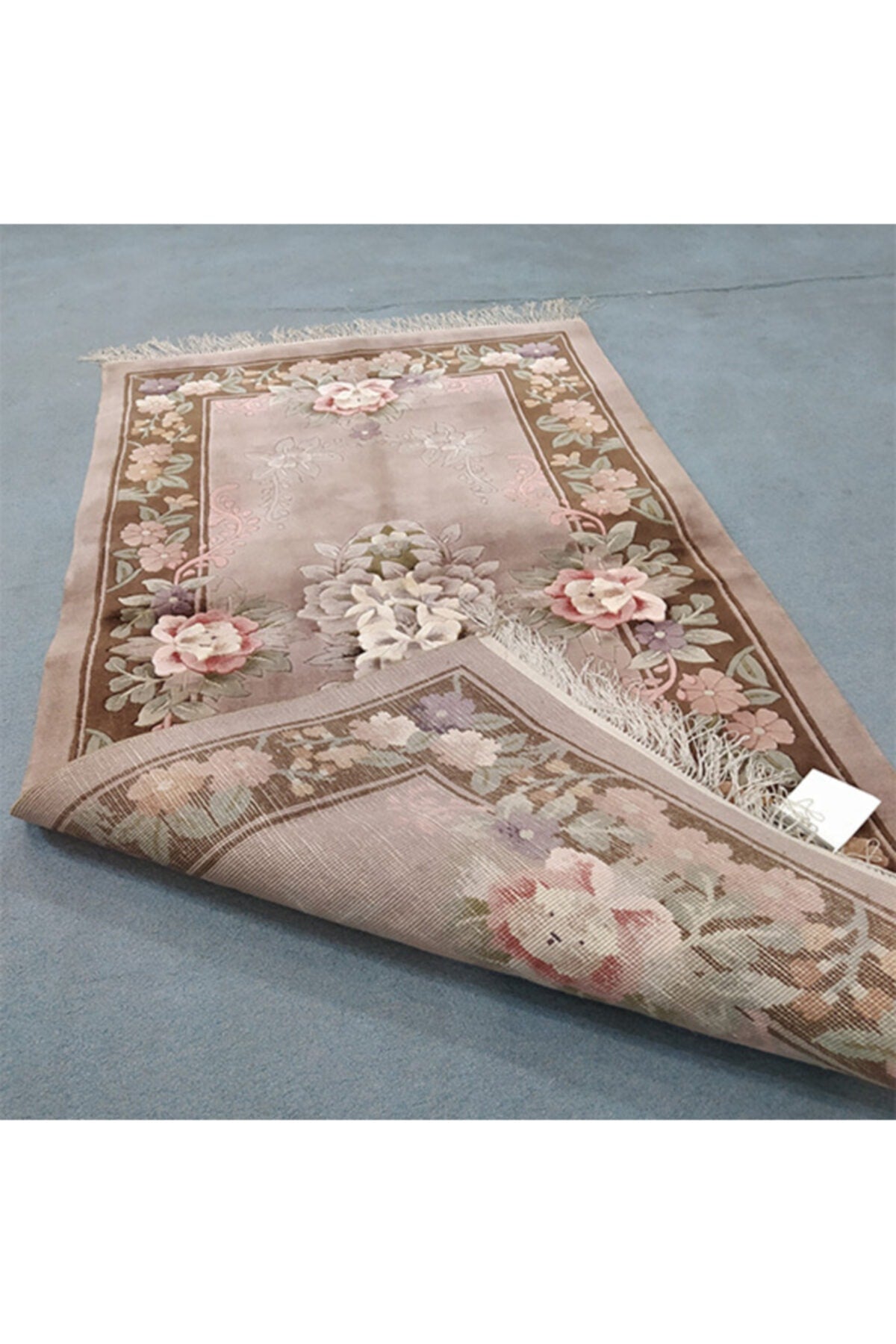 FT Halicilik Silk Blend Chinese Embossed Hand-Woven Rug - MALLTURK