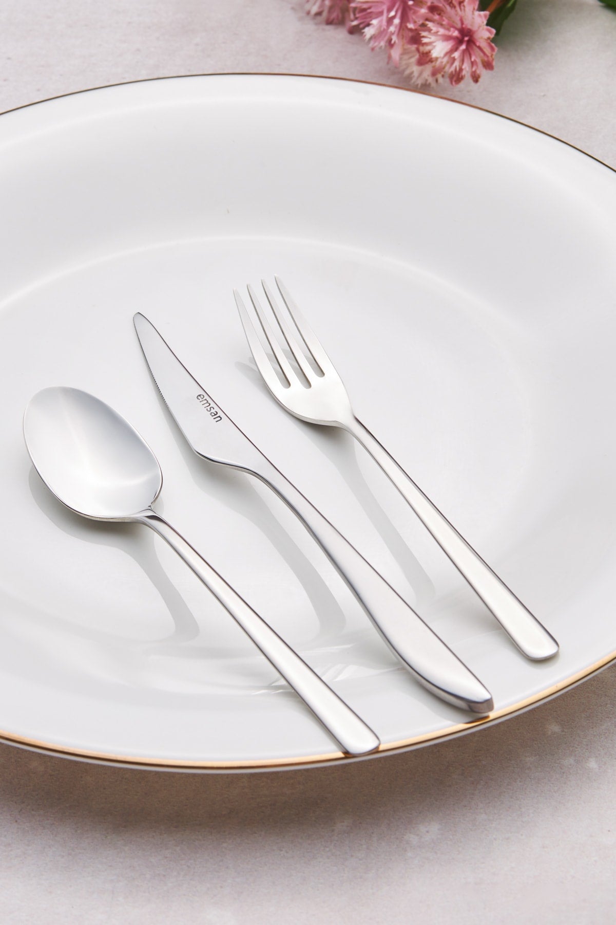 Emsan bello 72 Piece 12 Place Setting Flatware Set - MALLTURK