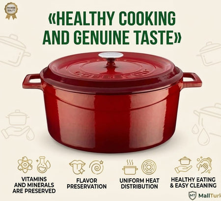 LAVA Cast Iron Casserole with Lid - MALLTURK