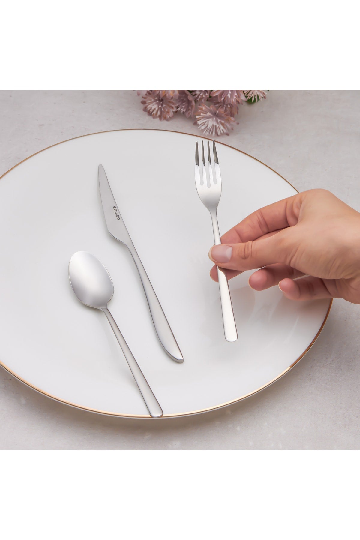 Emsan bello 72 Piece 12 Place Setting Flatware Set - MALLTURK