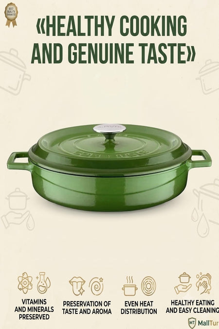 LAVA Cast Iron Casserole with Lid - MALLTURK