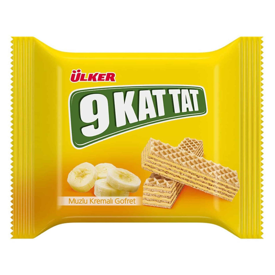 9 Kat Tat Banana Cream Wafers, Ulker, 39g – 1.06oz