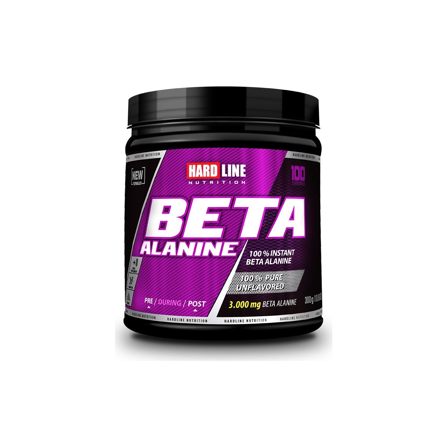 Hardline Nutrition Beta Alanine Powder Supplement 300g 100% Pure Unflavored Made in Türkiye For Adult Athletes - MALLTURK