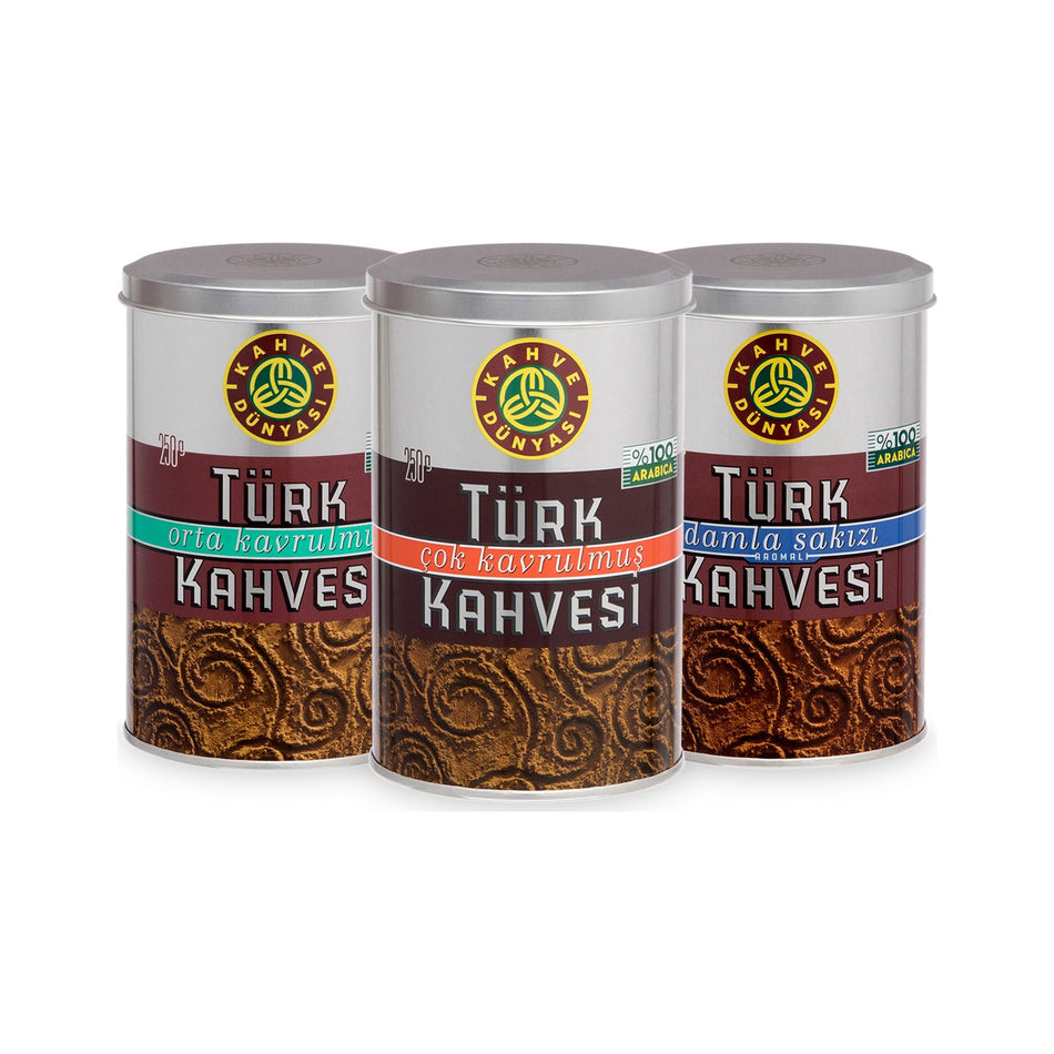 Coffee World 250 gr Turkish Coffee Trial Pack (3 pack) - MALLTURK
