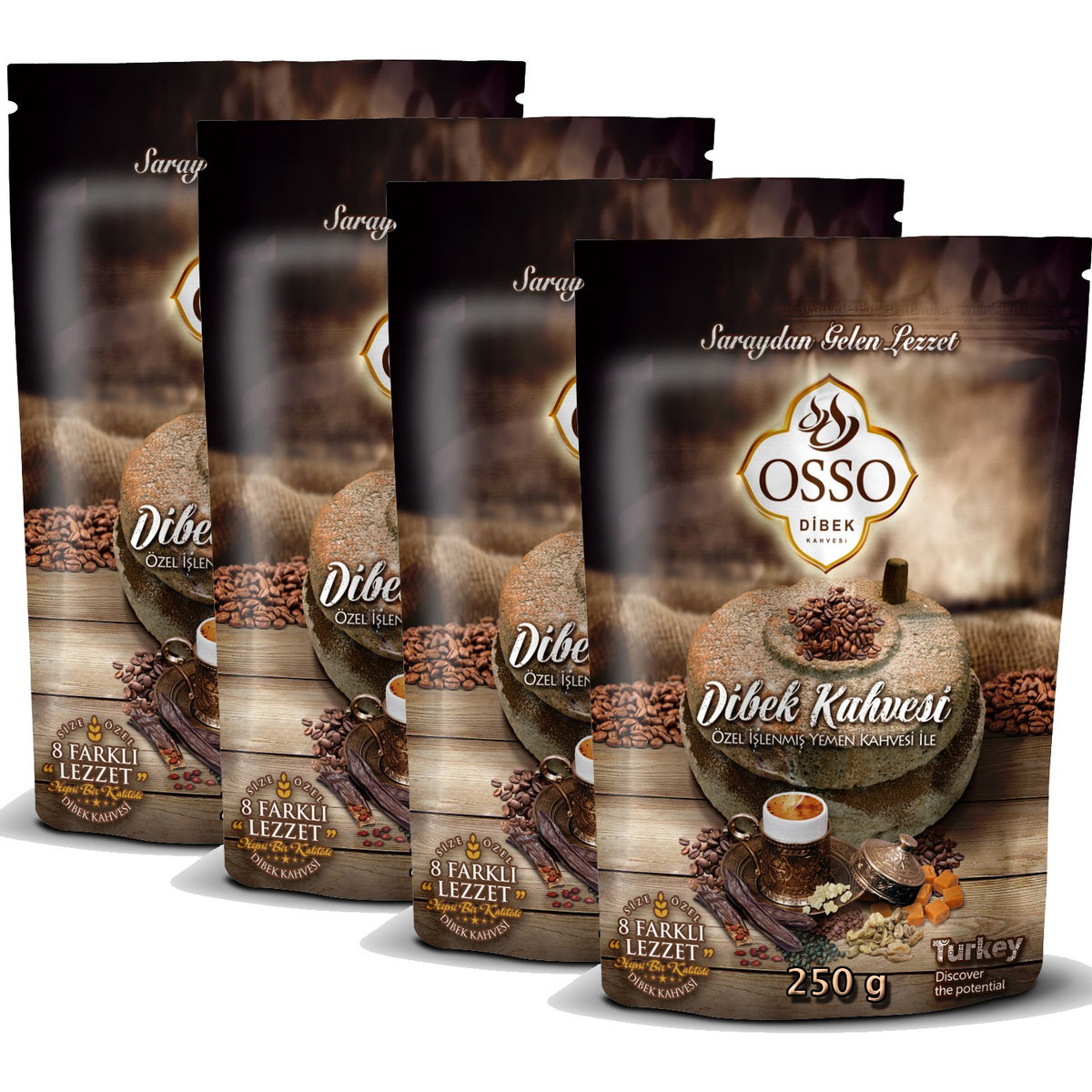 Osso Ottoman Coffee, Osso Dibek Coffee 200g, 4 Packs - MALLTURK