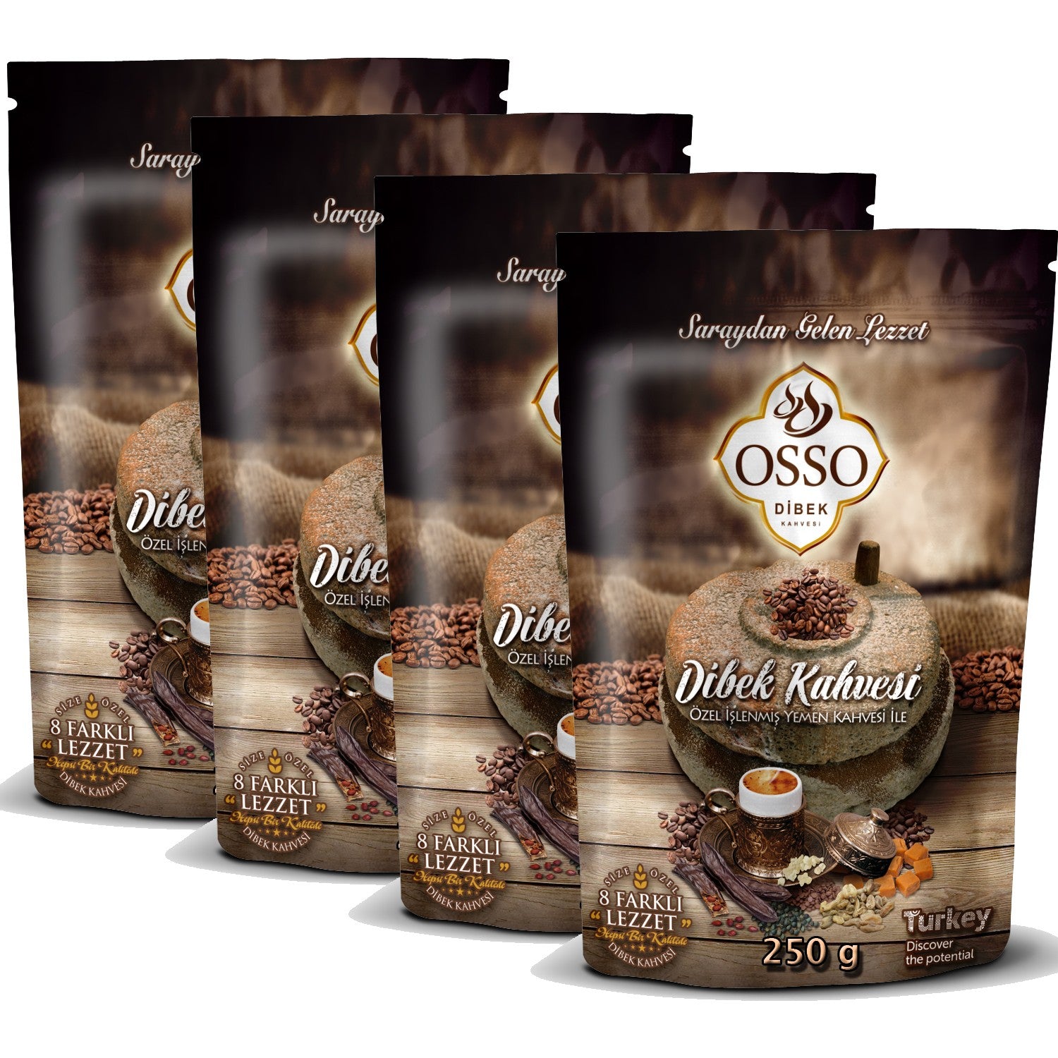 Osso Ottoman Coffee, Osso Dibek Coffee 200g, 4 Packs - MALLTURK