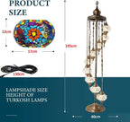 Turkish Mosaic Floor Lamp – 9 Globe