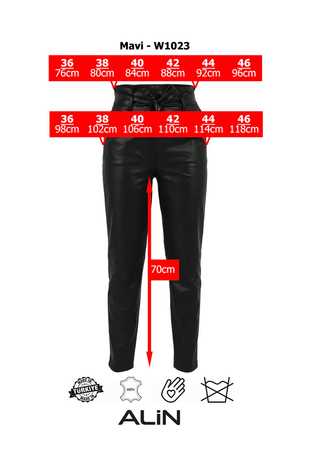 100% Genuine leather women's trousers