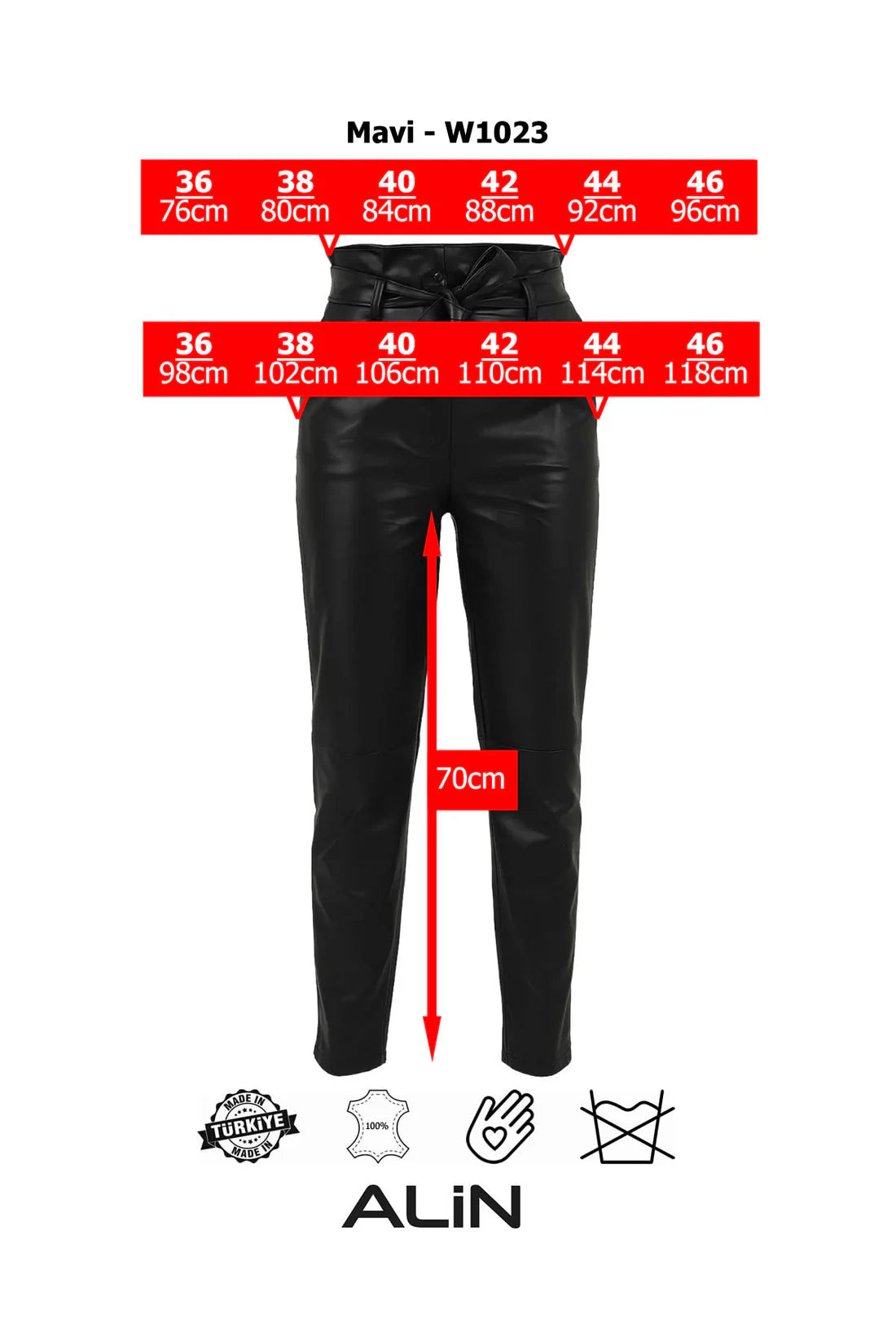100% Genuine leather women's trousers